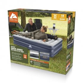 Ozark Trail Tritech QuadComfort 18in Air Mattress Antimicrobial Coating with Built-in AC Pump, Queen