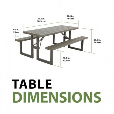 Lifetime 6-Foot Craftsman Outdoor Polyethylene Folding Picnic Table