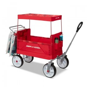 Radio Flyer, Beach & Boardwalk EZ Fold Wagon, Recycled Fabric, Red