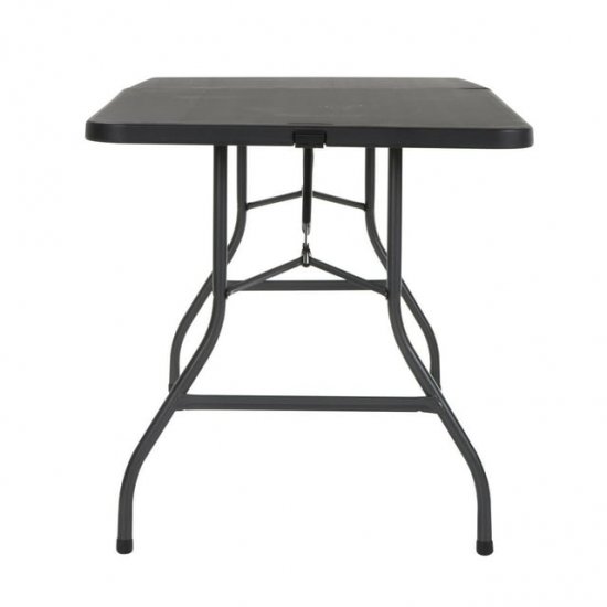 Cosco 6 Foot Centerfold Folding Table, Black (Pack of 2)