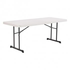 Lifetime 6 Foot Rectangle Folding Table, Indoor/Outdoor Professional Grade, Almond (80249)