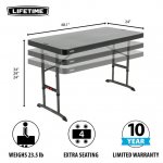 Lifetime 4 Foot Rectangle Adjustable Height Table, Indoor/Outdoor Commercial Grade, Black (80917)