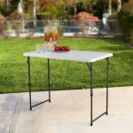 Lifetime 4428 Height Adjustable Craft Camping and Utility Folding Table, 4 ft, 4'/48 x 24, White Granite