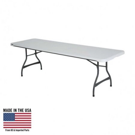 Lifetime 8 Foot Nesting Rectangle Folding Table, Indoor/Outdoor Commercial Grade, White Granite (280299)