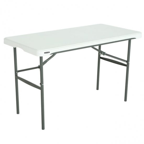 Lifetime 4 Foot Nesting Rectangle Table, Indoor/Outdoor Commercial Grade, White Granite (280478)