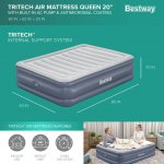 Bestway Tritech 20" Antimicrobial Air Mattress with Built-in AC Pump, Queen