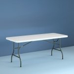 Cosco 8 Foot Centerfold Folding Table, White (Pack of 2)