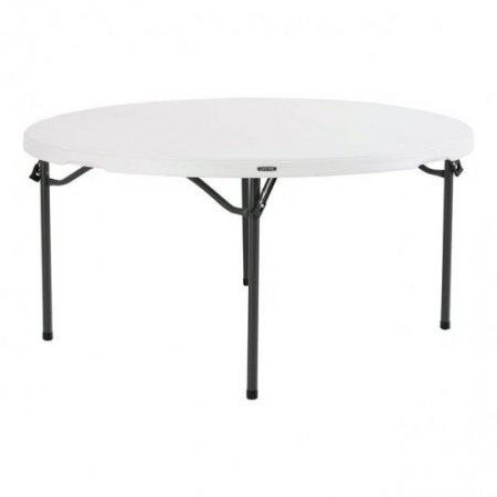 Lifetime 60 inch Round Folding Table, Indoor/Outdoor Commercial Grade, White Granite (280301)