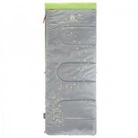 Coleman Child Glow in the Dark 45-Degree F Rectangular Youth Sleeping Bag, Illumi-Bug, 26"x66"