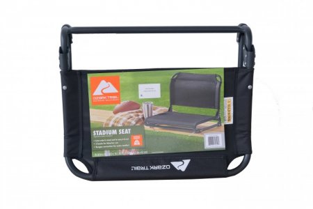 Ozark Trail Extra Wide Stadium Seat with Hooks, Black