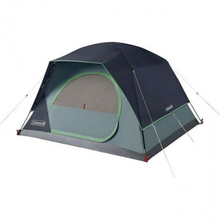 Coleman Skydome 4 Person Camping Tent with Mesh Pockets & Bag, Blue Nights