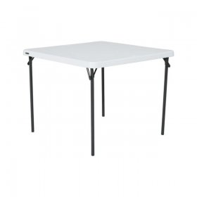 Lifetime 37 inch Square Folding Table, Indoor/Outdoor Commercial Grade, White Granite (80783)