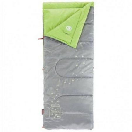 Coleman Child Glow in the Dark 45-Degree F Rectangular Youth Sleeping Bag, Illumi-Bug, 26"x66"