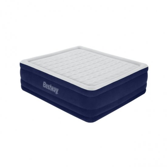 Bestway Tritech 24\" Air Mattress Antimicrobial Coating with Built-in AC Pump, King