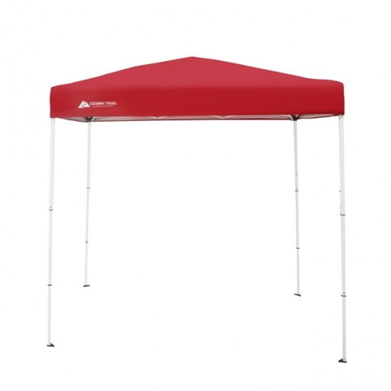 Ozark Trail 4\' x 6\' Instant Straight Leg Pop-up Canopy, Outdoor Shading Shelter, Brilliant Red