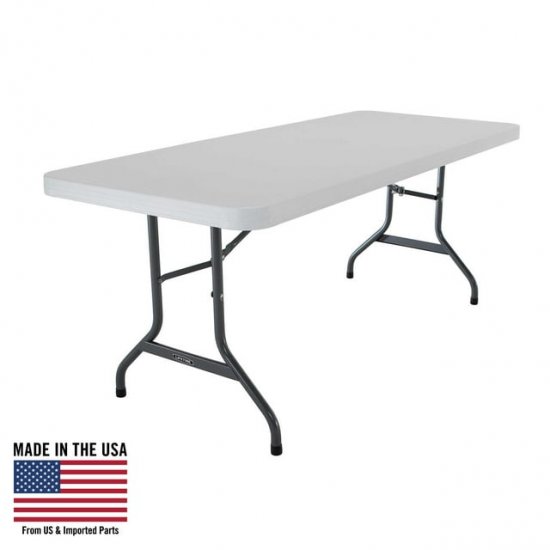 Lifetime 6 Foot Rectangle Folding Table, Indoor/Outdoor Commercial Grade, White Granite (22901)