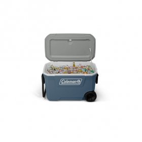 Coleman 316 Series 62QT Lakeside Blue Hard Chest Wheeled Cooler; Backyard, Camping, Beach, Tailgate