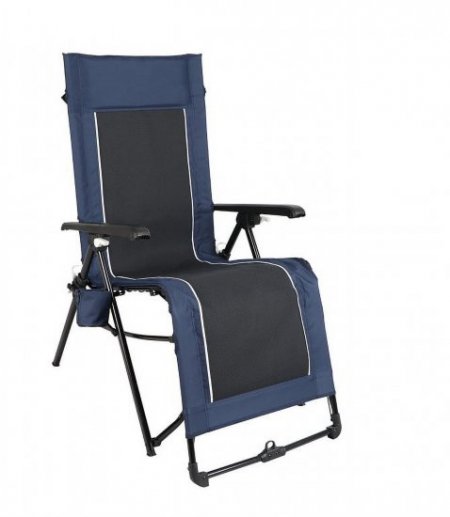 Ozark Trail Quad Zero Gravity Lounger Camping Chair, Blue, Adult, 20.3lbs