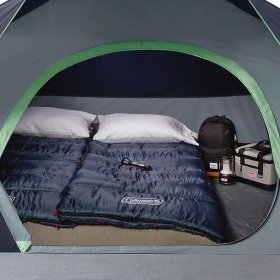 Coleman Skydome 4 Person Camping Tent with Mesh Pockets & Bag, Blue Nights