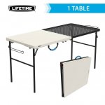 Lifetime 5 Foot Fold-in-Half Camping Folding Table, Indoor/Outdoor, Pumice (280875)