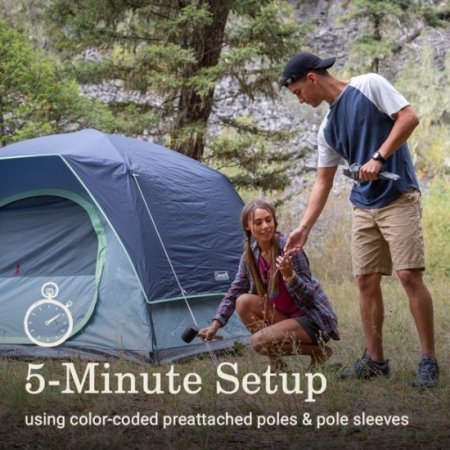 Coleman Skydome 4-Person Camp Tent with LED Lighting