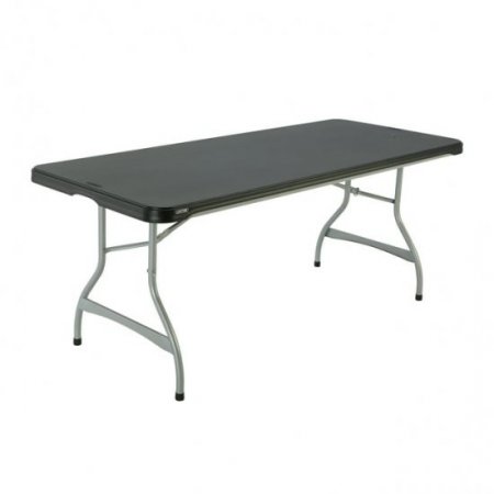 Lifetime 6 Foot Rectangle Folding Table, Indoor/Outdoor Commercial Grade, Black (280350)