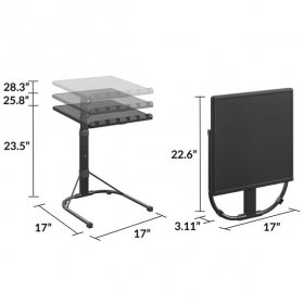 Mainstays Adjustable Folding Table, Black