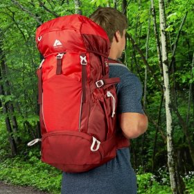 Ozark Trail 47 L Hydration Compatible, Hiking, Camping, Travel Backpack, Red, Unisex, New