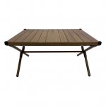 Ozark Trail Aluminum Roll-Top Camping Table, Dark Brown