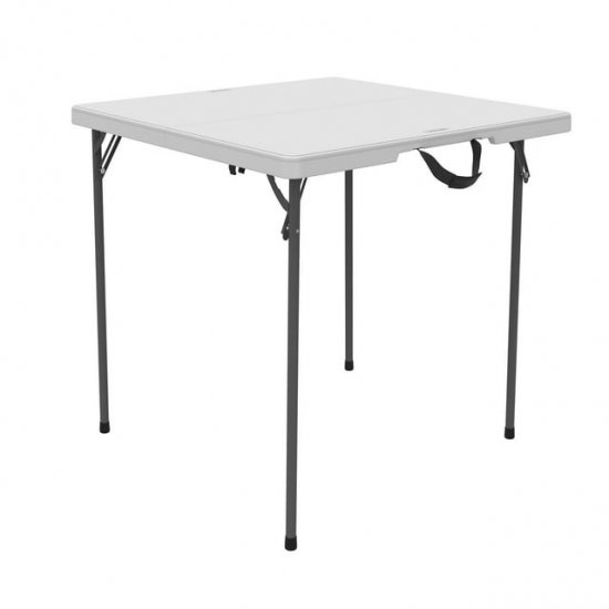 Lifetime 37 inch Square Fold-in-Half Table, Indoor/Outdoor Light Commercial Grade, White Granite (280228)