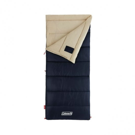 Coleman Autumn Glen 30-Degree Cold Weather Rectangular Adult Sleeping Bag, Navy, 33\"x75\"