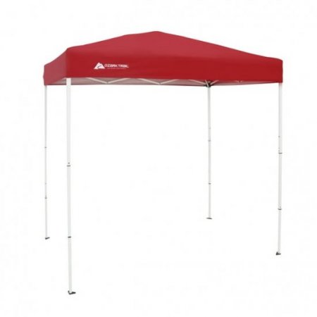 Ozark Trail 4' x 6' Instant Straight Leg Pop-up Canopy, Outdoor Shading Shelter, Brilliant Red