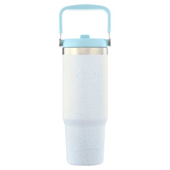 Ozark Trail 30 oz Insulated Stainless Steel Tumbler with Swivel Handle, White Speckled