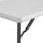 COSCO 4 ft. Centerfold Blow Mold Utility Table, Adjustable Height, White