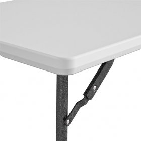 COSCO 4 ft. Centerfold Blow Mold Utility Table, Adjustable Height, White