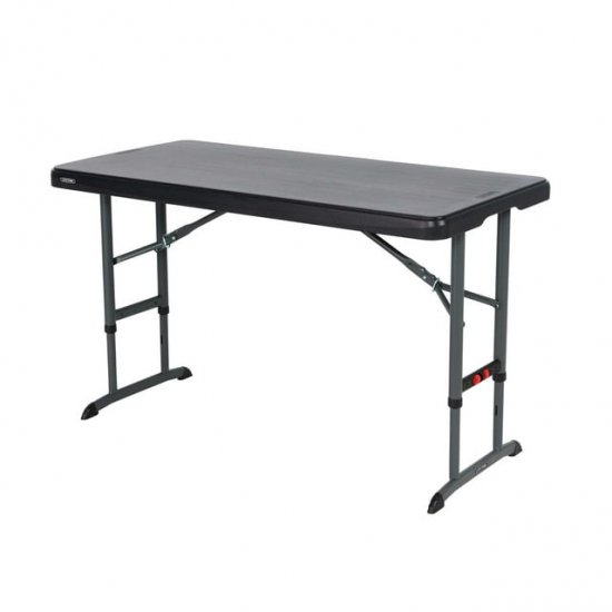 Lifetime 4 Foot Rectangle Adjustable Height Table, Indoor/Outdoor Commercial Grade, Black (80917)