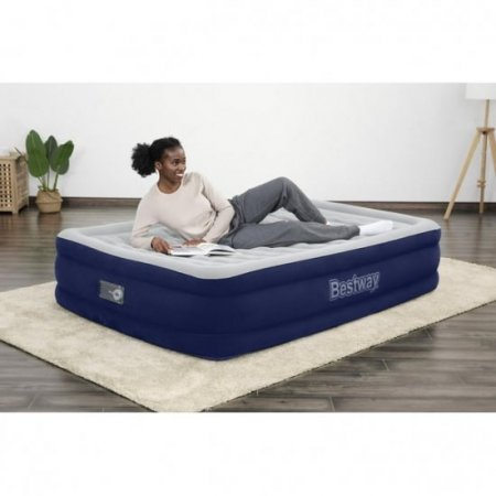 Bestway Tritech 15" Air Mattress Antimicrobial Coating with Built-in AC Pump, Full