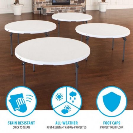 Lifetime 60-inch Round Nesting Table - 4 Pk (Commercial) - 480301