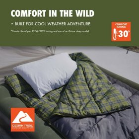 Ozark Trail Oversized 30F Cool Weather Sleeping Bag, Gray