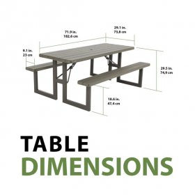 Lifetime 6-Foot Craftsman Outdoor Polyethylene Folding Picnic Table