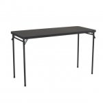 COSCO 20" x 48" Vinyl Upholstered Steel Frame Folding Table, Black