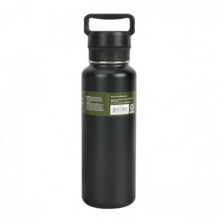 Ozark Trail 40 fl oz Insulated Stainless Steel Water Bottle, Twist Cap with Loop Handle, Black