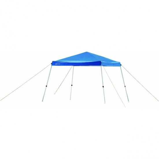 Ozark Trail 10\' x 10\' Instant Slant Leg Canopy Outdoor Shade Shelter, Blue, Outdoor Canopy Type