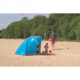 Coleman 7' x 4' Beach Outdoor Compact Canopy Sun Shade Tent SPF 50+, Blue