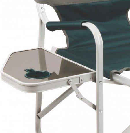 Coleman Outpost Breeze Portable Folding Adult Deck Chair with Side Table, Green