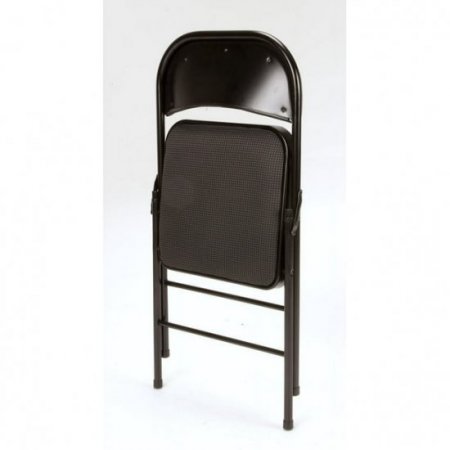 Mainstays Fabric Padded Folding Chair, Black, 4 Count