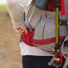 Ozark Trail 2-in-1 Family Pack, 35 Liter Hiking Backpack with Detachable 15 Liter Daypack, Red