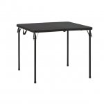 Mainstays 34" Square Resin Fold-in-Half Table, Rich Black