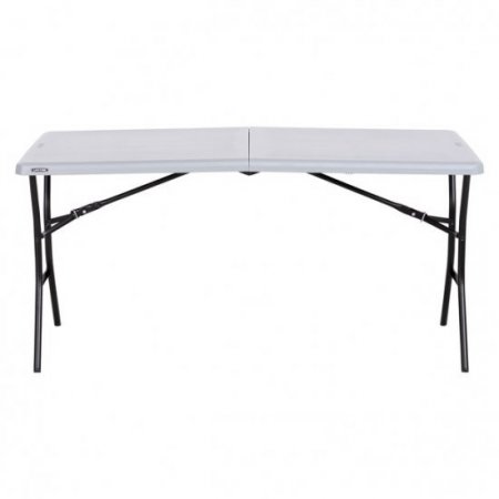 Lifetime 5 Foot Rectangle Fold-in-Half Table, Indoor/Outdoor Residential, Boulder Gray (80939)