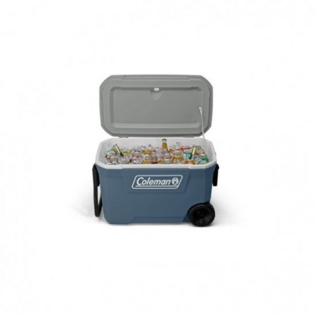 Coleman 316 Series 62QT Lakeside Blue Hard Chest Wheeled Cooler; Backyard, Camping, Beach, Tailgate